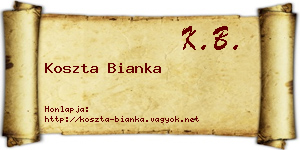 Koszta Bianka névjegykártya